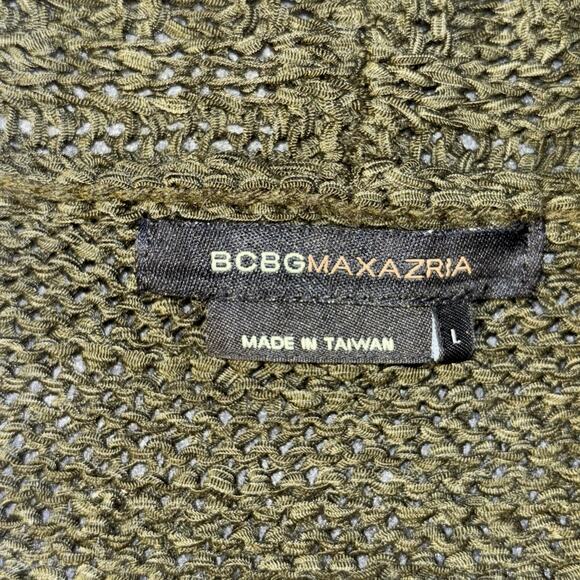 BCBG MAX AZRIA Sz Large Deep V-Neck TRUE WRAP Cardigan, Women’s Pine Green - Picture 3 of 8